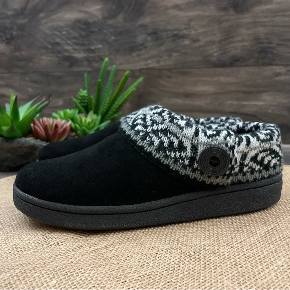 Clarks Knit Cuff Faux Fur Indoor Outdoor Slippers - Picture 6 of 12